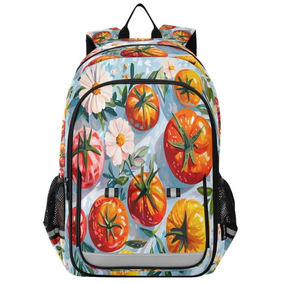 FORMRS School Backpack 17" Student Travel Bag with Laptop Compartment, Watercolor Tomatoes