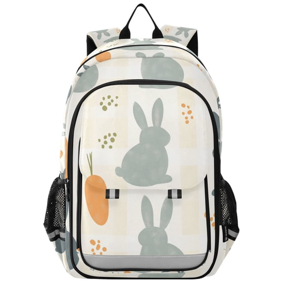 FORMRS Unisex School Backpack 17" Student Travel Bag with Laptop Compartment, Whimsical Rabbits