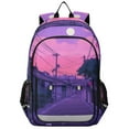 thumbnail image 1 of FORMRS Unisex School Backpack 17" Student Travel Bag with Laptop Compartment, White Cat Walking, 1 of 7