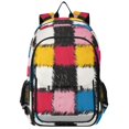 thumbnail image 1 of FORMRS School Backpack 17" Student Travel Bag with Laptop Compartment, White Checkered Pattern, 1 of 7