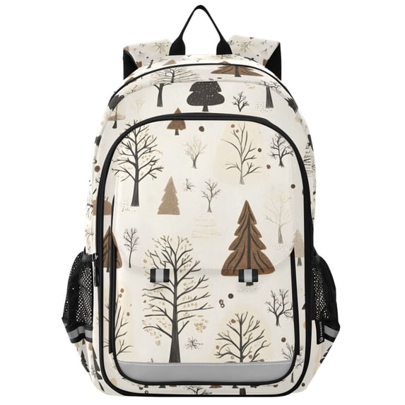 FORMRS Unisex School Backpack 17" Student Travel Bag with Laptop Compartment, Winter Forest