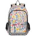 thumbnail image 1 of FORMRS Unisex School Backpack 17" Student Travel Bag with Laptop Compartment, Yellow Wildflower Pattern, 1 of 7
