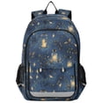 thumbnail image 1 of FORMRS Kids Backpack for School Unisex 17" Casual Bookbag Travel Daypack with Compartment Pockets, Blue Firefly Pattern, 1 of 7