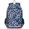 thumbnail image 1 of FORMRS Kids Backpack for School Unisex 17" Casual Bookbag Travel Daypack with Compartment Pockets, Blue Floral Leopard Pattern, 1 of 7