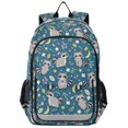 thumbnail image 1 of FORMRS Kids Backpack for School Unisex 17" Casual Bookbag Travel Daypack with Compartment Pockets, Blue Raccoon Star Pattern, 1 of 7