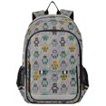 thumbnail image 1 of FORMRS Kids Backpack for School Unisex 17" Casual Bookbag Travel Daypack with Compartment Pockets, Gray Cartoon Robot Pattern, 1 of 7