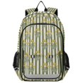 thumbnail image 1 of FORMRS Kids Backpack for School Unisex 17" Casual Bookbag Travel Daypack with Compartment Pockets, Green Stripe Flowers, 1 of 7