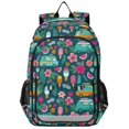 thumbnail image 1 of FORMRS Kids Backpack for School Unisex 17" Casual Bookbag Travel Daypack with Compartment Pockets, Green Vibrant Truck Pattern, 1 of 7