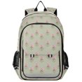 thumbnail image 1 of FORMRS Kids Backpack for School Unisex 17" Casual Bookbag Travel Daypack with Compartment Pockets, Green Wildflowers Pattern, 1 of 7