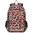 thumbnail image 1 of FORMRS Kids Backpack for School Unisex 17" Casual Bookbag Travel Daypack with Compartment Pockets, Orange Floral Leopard Pattern, 1 of 7