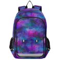 thumbnail image 1 of FORMRS Kids Backpack for School Unisex 17" Casual Bookbag Travel Daypack with Compartment Pockets, Purple Galaxy Pattern, 1 of 7