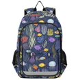 thumbnail image 1 of FORMRS Kids Backpack for School Unisex 17" Casual Bookbag Travel Daypack with Compartment Pockets, Vibrant Ocean Pattern, 1 of 7