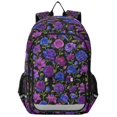 thumbnail image 1 of FORMRS Kids Backpack for School Unisex 17" Casual Bookbag Travel Daypack with Compartment Pockets, Violet Blooms Pattern, 1 of 7