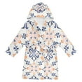 thumbnail image 1 of FORMRS Niños Bathrobe Unisex Hooded Robe Soft Plush Pajamas Sleepwear, Size 10-12T, Colorful Abstract Pattern, 1 of 7