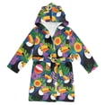thumbnail image 1 of FORMRS Niños Bathrobe Unisex Hooded Robe Soft Plush Pajamas Sleepwear, Size 10-12T, Colorful Toucans Pattern, 1 of 7