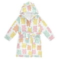 thumbnail image 1 of FORMRS Niños Bathrobe Unisex Hooded Robe Soft Plush Pajamas Sleepwear, Size 10-12T, Cute Gummy Bears Pattern, 1 of 7