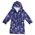 thumbnail image 1 of FORMRS Kids Bathrobe Unisex Hooded Robe Toddler Pajamas Sleepwear, Size 10-12T, Dark Blue Jellyfish Pattern, 1 of 7