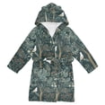 thumbnail image 1 of FORMRS Niños Bathrobe Unisex Hooded Robe Soft Plush Pajamas Sleepwear, Size 10-12T, Floral Forest Scene, 1 of 7