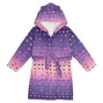 thumbnail image 1 of FORMRS Niños Bathrobe Unisex Hooded Robe Soft Plush Pajamas Sleepwear, Size 10-12T, Gradient Love, 1 of 7