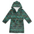 thumbnail image 1 of FORMRS Niños Bathrobe Unisex Hooded Robe Soft Plush Pajamas Sleepwear, Size 10-12T, Green Art Abstract Pattern, 1 of 7