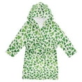 thumbnail image 1 of FORMRS Niños Bathrobe Unisex Hooded Robe Soft Plush Pajamas Sleepwear, Size 10-12T, Green Dot Triangles Pattern, 1 of 7