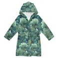 thumbnail image 1 of FORMRS Niños Bathrobe Unisex Hooded Robe Soft Plush Pajamas Sleepwear, Size 10-12T, Green Forest Pattern, 1 of 7