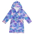 thumbnail image 1 of FORMRS Niños Bathrobe Unisex Hooded Robe Soft Plush Pajamas Sleepwear, Size 10-12T, Pink Starfish Pattern, 1 of 7