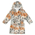 thumbnail image 1 of FORMRS Niños Bathrobe Unisex Hooded Robe Soft Plush Pajamas Sleepwear, Size 10-12T, Plaid Floral, 1 of 7