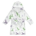 thumbnail image 1 of FORMRS Niños Bathrobe Unisex Hooded Robe Soft Plush Pajamas Sleepwear, Size 10-12T, Purple Birds, 1 of 7
