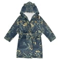 thumbnail image 1 of FORMRS Niños Bathrobe Unisex Hooded Robe Soft Plush Pajamas Sleepwear, Size 10-12T, Shadowy Forest Pattern, 1 of 7