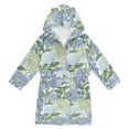 thumbnail image 1 of FORMRS Niños Bathrobe Unisex Hooded Robe Soft Plush Pajamas Sleepwear, Size 10-12T, Vibrant Hydrangeas Pattern, 1 of 7