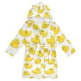 thumbnail image 1 of FORMRS Niños Bathrobe Unisex Hooded Robe Soft Plush Pajamas Sleepwear, Size 10-12T, Yellow Rubber Ducks, 1 of 7