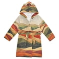 thumbnail image 1 of FORMRS Niños Bathrobe Unisex Hooded Robe Soft Plush Pajamas Sleepwear, Size 2-3T, Abstract Desert Pattern, 1 of 7