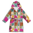 thumbnail image 1 of FORMRS Niños Bathrobe Unisex Hooded Robe Soft Plush Pajamas Sleepwear, Size 2-3T, Abstract Geometric Pattern, 1 of 7