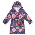 thumbnail image 1 of FORMRS Niños Bathrobe Unisex Hooded Robe Soft Plush Pajamas Sleepwear, Size 2-3T, Beautiful Floral Pattern, 1 of 7