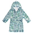 thumbnail image 1 of FORMRS Niños Bathrobe Unisex Hooded Robe Soft Plush Pajamas Sleepwear, Size 2-3T, Beautiful Leaves Pattern, 1 of 7