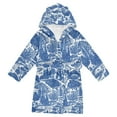 thumbnail image 1 of FORMRS Kids Bathrobe Unisex Hooded Robe Toddler Pajamas Sleepwear, Size 2-3T, Blue Garden Pattern, 1 of 7