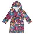 thumbnail image 1 of FORMRS Niños Bathrobe Unisex Hooded Robe Soft Plush Pajamas Sleepwear, Size 2-3T, Charming Floral Pattern, 1 of 7