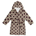 thumbnail image 1 of FORMRS Niños Bathrobe Unisex Hooded Robe Soft Plush Pajamas Sleepwear, Size 2-3T, Checkered Stars Pattern, 1 of 7