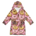 thumbnail image 1 of FORMRS Niños Bathrobe Unisex Hooded Robe Soft Plush Pajamas Sleepwear, Size 2-3T, Cute Doughnuts Pattern, 1 of 7