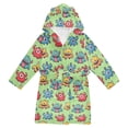 thumbnail image 1 of FORMRS Niños Bathrobe Unisex Hooded Robe Soft Plush Pajamas Sleepwear, Size 2-3T, Cute Monsters Pattern, 1 of 7