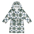 thumbnail image 1 of FORMRS Niños Bathrobe Unisex Hooded Robe Soft Plush Pajamas Sleepwear, Size 2-3T, Gold Geometric Pattern, 1 of 7