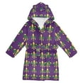 thumbnail image 1 of FORMRS Niños Bathrobe Unisex Hooded Robe Soft Plush Pajamas Sleepwear, Size 2-3T, Gold and Green Floral Pattern, 1 of 7