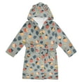 thumbnail image 1 of FORMRS Niños Bathrobe Unisex Hooded Robe Soft Plush Pajamas Sleepwear, Size 2-3T, Gray Acorns Pattern, 1 of 7