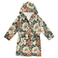 thumbnail image 1 of FORMRS Niños Bathrobe Unisex Hooded Robe Soft Plush Pajamas Sleepwear, Size 2-3T, Gray Floral Pattern, 1 of 7