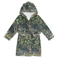thumbnail image 1 of FORMRS Niños Bathrobe Unisex Hooded Robe Soft Plush Pajamas Sleepwear, Size 2-3T, Green Forest Scene, 1 of 7