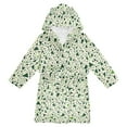thumbnail image 1 of FORMRS Niños Bathrobe Unisex Hooded Robe Soft Plush Pajamas Sleepwear, Size 2-3T, Green Triangles Pattern, 1 of 7
