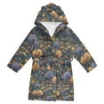 thumbnail image 1 of FORMRS Niños Bathrobe Unisex Hooded Robe Soft Plush Pajamas Sleepwear, Size 2-3T, Halloween Houses Pattern, 1 of 7