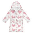 thumbnail image 1 of FORMRS Niños Bathrobe Unisex Hooded Robe Soft Plush Pajamas Sleepwear, Size 2-3T, Hand Drawn Hearts, 1 of 7