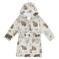 thumbnail image 1 of FORMRS Niños Bathrobe Unisex Hooded Robe Soft Plush Pajamas Sleepwear, Size 2-3T, Light Gray Bears, 1 of 7